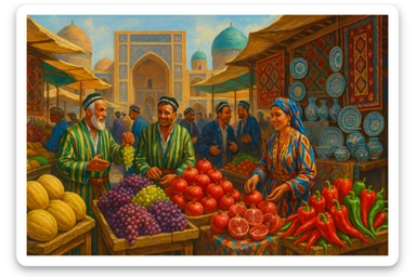 uzbek bozorini tasvirlab ber sticker