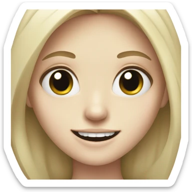 Girl with creepy big smile and pale skin  sticker