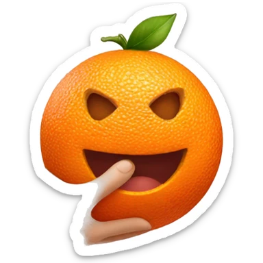 squeezing orange sticker