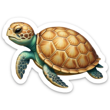 Meme-Worthy Cute Sleeping Sea Turtle Portrait Emoji, Head resting peacefully with a contented smile, showcasing a stately, patterned shell and a smooth, ancient body with eyes gently closed in serene slumber, Simplified yet adorably endearing features, highly detailed, glowing with a soft, drowsy oceanic light, high shine, relaxed and utterly lovable, stylized with an air of playful laziness, soft glowing outline, capturing the essence of a sleeping sea turtle that feels destined to become the next viral icon of adorable rest! sticker