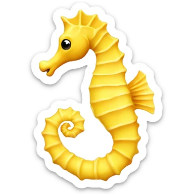 Yellow seahorse facing to the left sticker