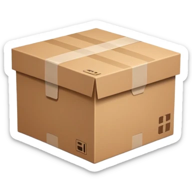 cardboard shipping box with tape sticker