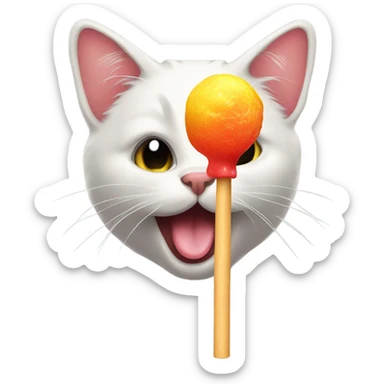 Cat licking lollipop  sticker