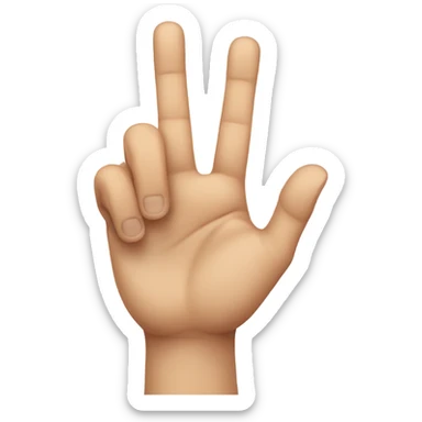 5 fingered hand, with the pointer finger and middle finger crossed  sticker