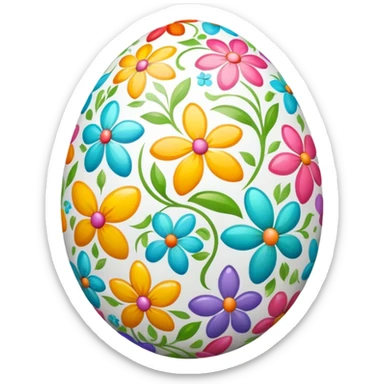 colorful Easter egg with decorative patterns sticker