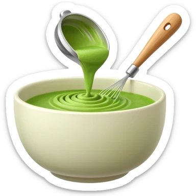 whisk with bowl of matcha sticker