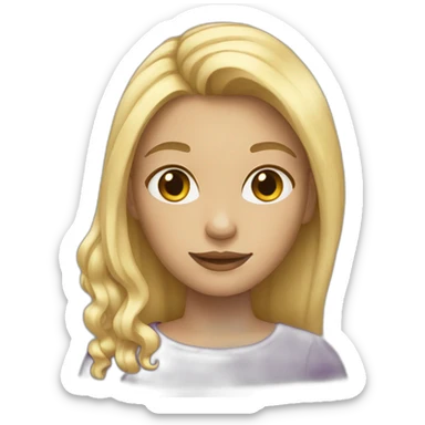 girl wiht blonde hair sticker
