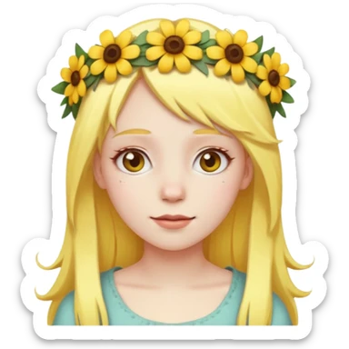 Chica con pelo amarillo sticker