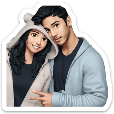 girl and boy smiling together sticker