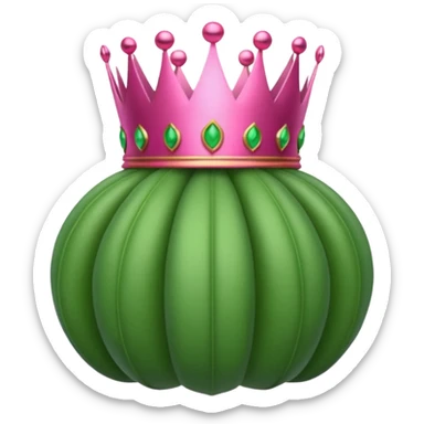 Green Opium pod with pink crown sticker