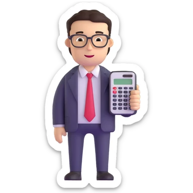 accountant with calculator sticker