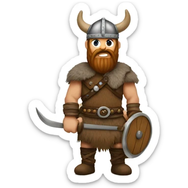 Viking warrior with long bead  sticker