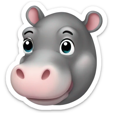 stuffed animal baby hippo sticker