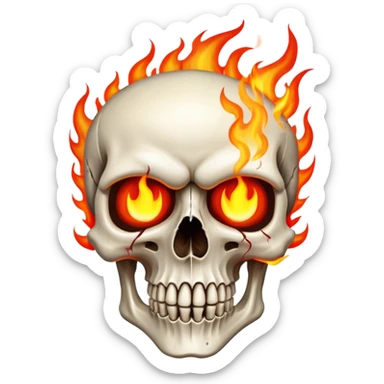 Skull with flaming eyes  sticker