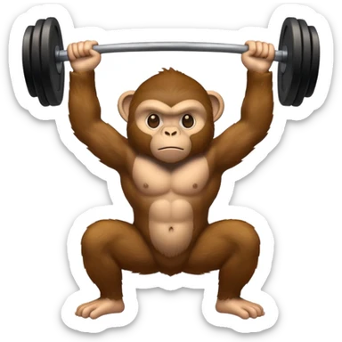 strong monkey lifting weights sticker