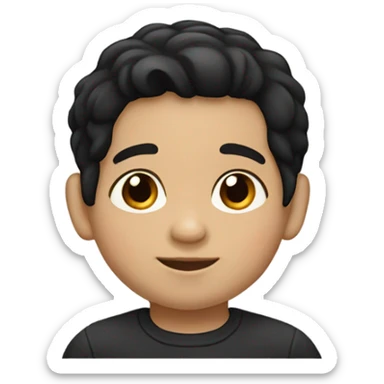 Hispanic toddler boy black hair and light pale skin sticker