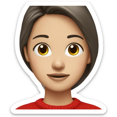 White brunette Girl in red sweater sticker