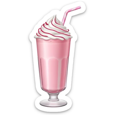Strawberry milkshake with cream and strawberry syrup  sticker