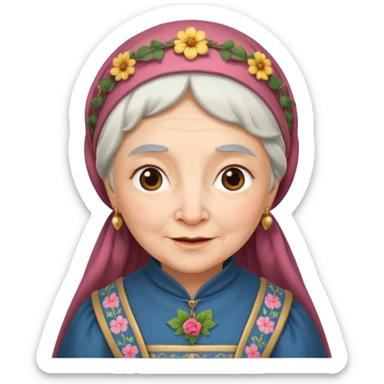 The kind and amiable grandmother in medieval fairy tales sticker