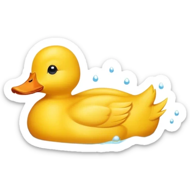 Yellow duck swimming  sticker