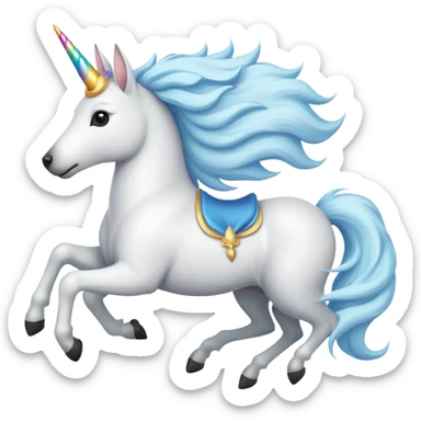 White belgian Shepard riding on a unicorn  sticker