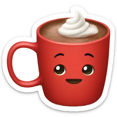 Hot cocoa in a red mug  sticker