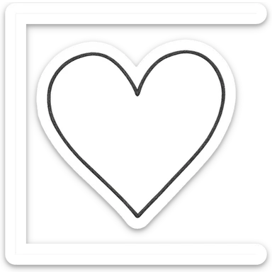 hand drawn outlined heart icon sticker