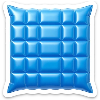 3D render of Bubble Wrapt made of shiny inflatable vinyl, visible seam lines, air valve, highly reflective plastic texture, pool toy aesthetic. sticker