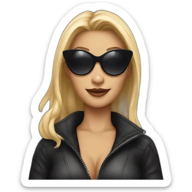 Cat woman with sunglasses sticker