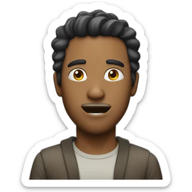 men with a wahou reaction  sticker