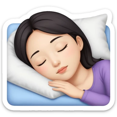Asian girl napping sticker