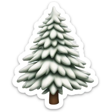  actual white fir christmas tree isolated.  sticker
