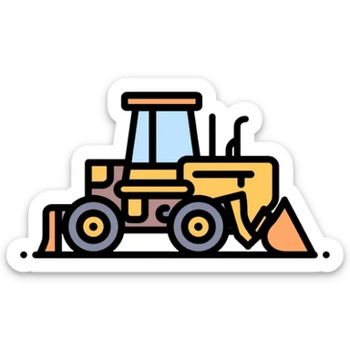 Construction equipment, bulldozer sticker