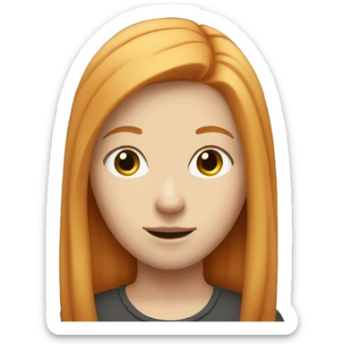 White straight haired ginger girl sticker