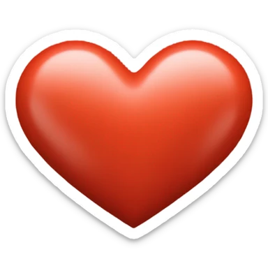 Vermilion color heart sticker