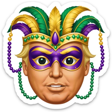 Donald trump at Mardi Gras  sticker