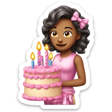 Girly Happy birthday banner sticker