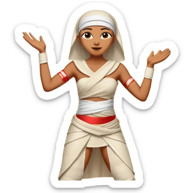 mummy dancing in front of Egyptian pyramid sticker