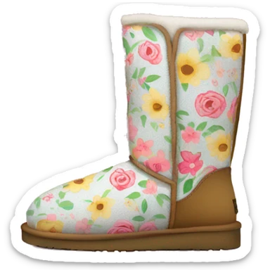 floral patterned uggs sticker