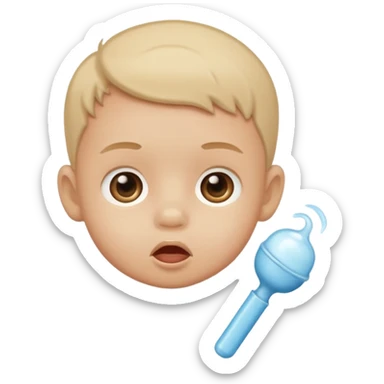 baby boy face with sucker sticker