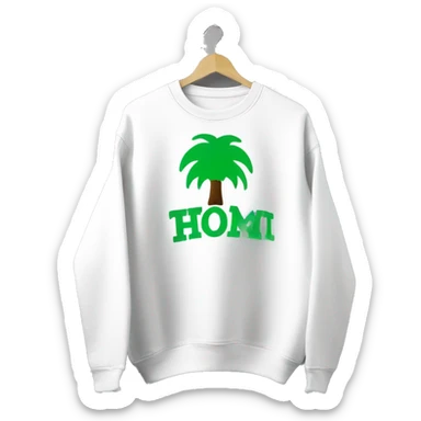beverly hills california green writing on white sweatshirt sticker