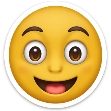 Make a dark and funny face of a yellow emoji and his eyes is looking silly and his mouth is also looking City I make it dark to look sticker