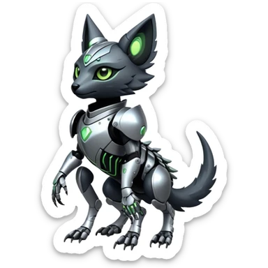 Modern Futuristic Cool Wicked Advanced Cyborg-Vernid-Trico-species by LiLaiRa full body sticker