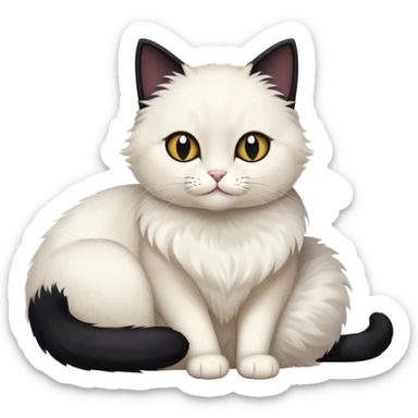 cat thats black with white fur on its belly sticker