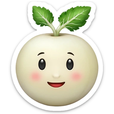 Make white radish apple emoji style sticker