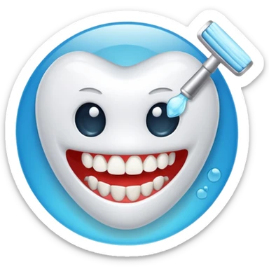 TEETH CLEANING icon in the rount sticker