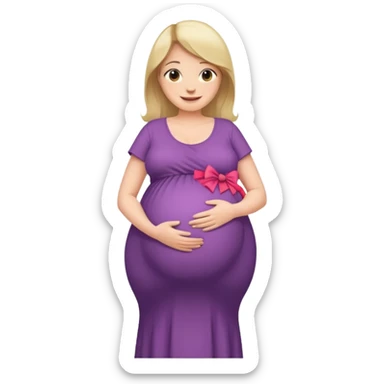 heavily pregnant woman with extremely huge overdue belly sticker