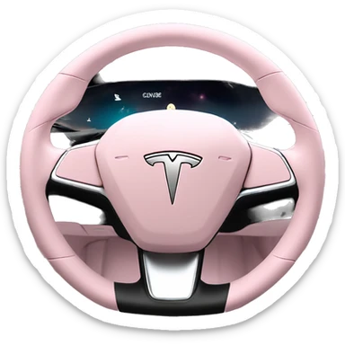 Pink Tesla model 3 interior view sticker