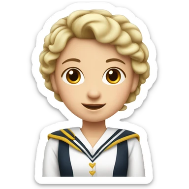 Niña de tez blanca con uniforme escolar sticker