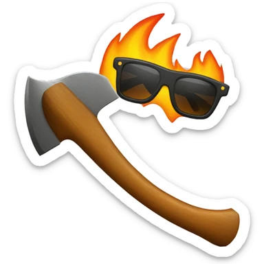 Fire axe with sunglasses  sticker